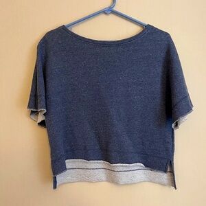 DKNY jeans | Short sleeve boxy cropped sweatshirt | Heather blue | size XS